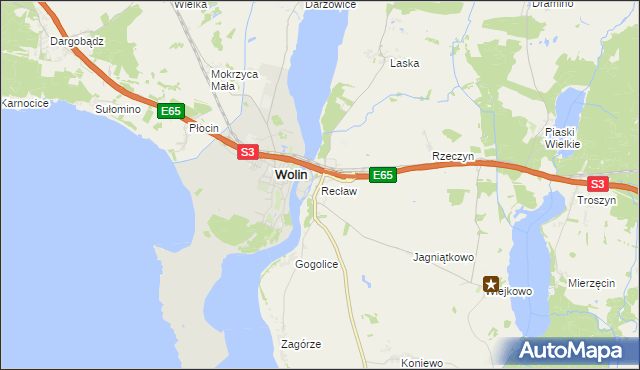 mapa Recław, Recław na mapie Targeo