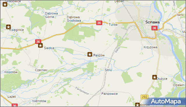 mapa Ręszów, Ręszów na mapie Targeo