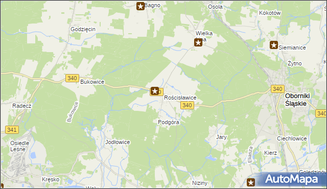 mapa Rościsławice, Rościsławice na mapie Targeo