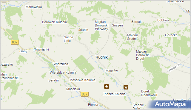 mapa Rudnik powiat krasnostawski, Rudnik powiat krasnostawski na mapie Targeo