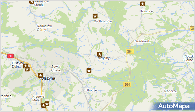 mapa Rząsiny, Rząsiny na mapie Targeo