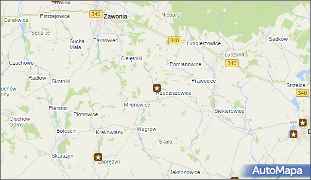 mapa Rzędziszowice, Rzędziszowice na mapie Targeo