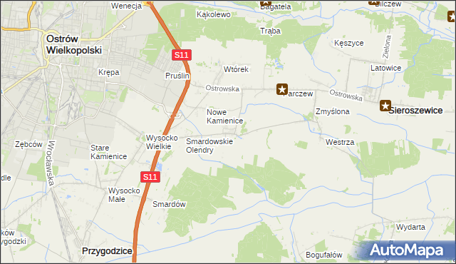 mapa Sadowie gmina Ostrów Wielkopolski, Sadowie gmina Ostrów Wielkopolski na mapie Targeo