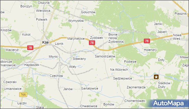 mapa Samostrzałów, Samostrzałów na mapie Targeo