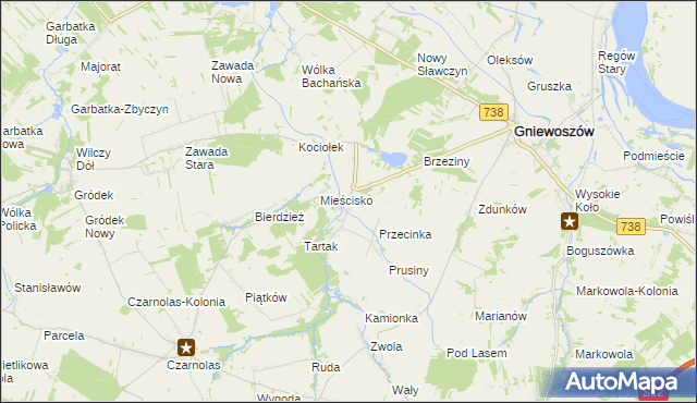 mapa Sarnów gmina Gniewoszów, Sarnów gmina Gniewoszów na mapie Targeo