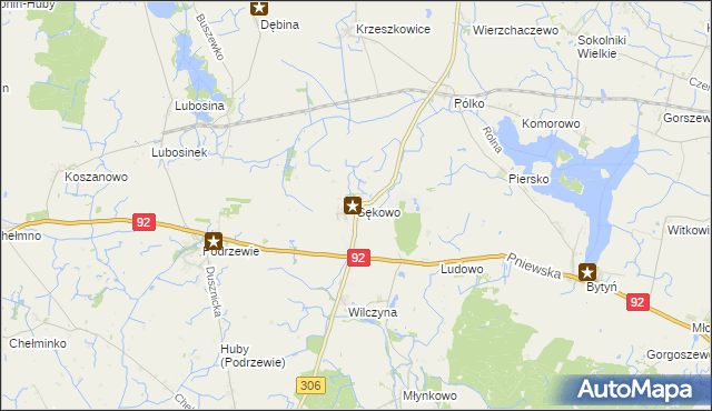 mapa Sękowo gmina Duszniki, Sękowo gmina Duszniki na mapie Targeo