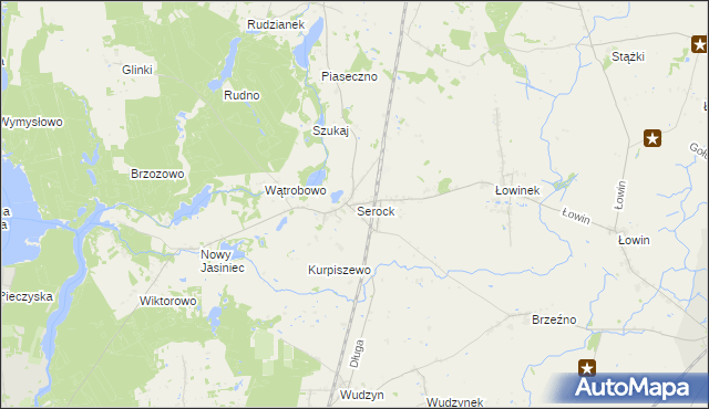 mapa Serock gmina Pruszcz, Serock gmina Pruszcz na mapie Targeo