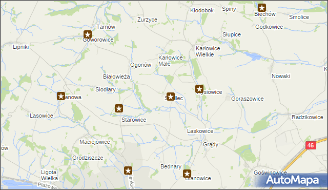 mapa Siedlec gmina Otmuchów, Siedlec gmina Otmuchów na mapie Targeo