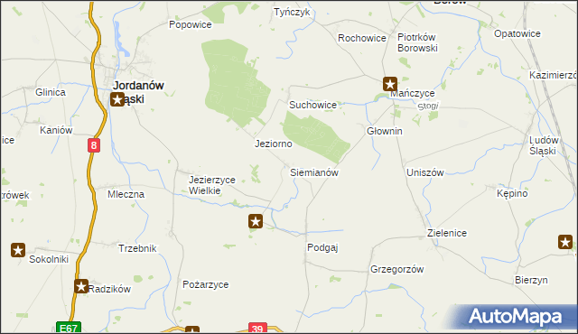 mapa Siemianów gmina Borów, Siemianów gmina Borów na mapie Targeo