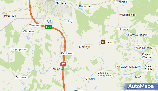 mapa Siemiątki, Siemiątki na mapie Targeo