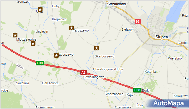 mapa Skarboszewo gmina Strzałkowo, Skarboszewo gmina Strzałkowo na mapie Targeo