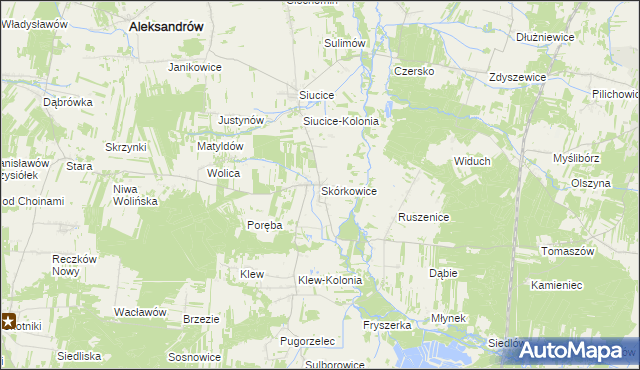 mapa Skórkowice, Skórkowice na mapie Targeo