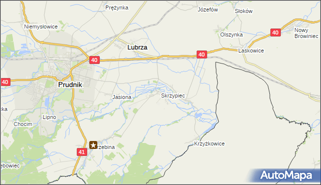 mapa Skrzypiec gmina Lubrza, Skrzypiec gmina Lubrza na mapie Targeo