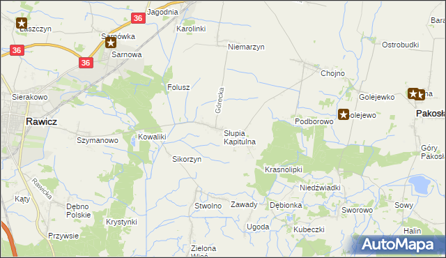 mapa Słupia Kapitulna, Słupia Kapitulna na mapie Targeo