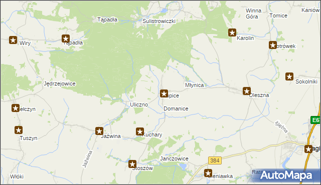 mapa Słupice gmina Łagiewniki, Słupice gmina Łagiewniki na mapie Targeo