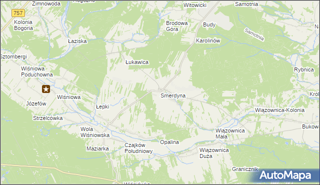 mapa Smerdyna, Smerdyna na mapie Targeo