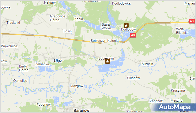 mapa Sobieszyn, Sobieszyn na mapie Targeo