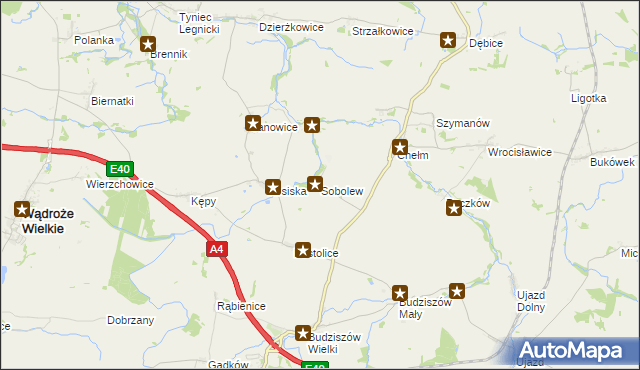 mapa Sobolew gmina Wądroże Wielkie, Sobolew gmina Wądroże Wielkie na mapie Targeo