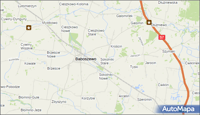 mapa Sokolniki Stare, Sokolniki Stare na mapie Targeo