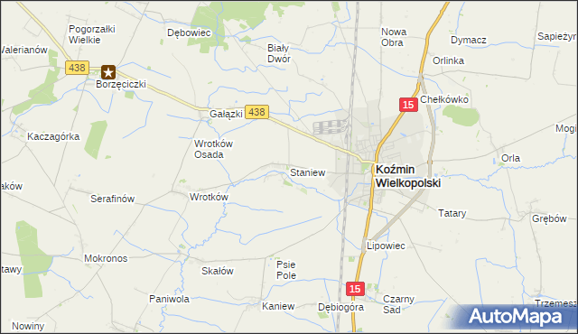 mapa Staniew, Staniew na mapie Targeo