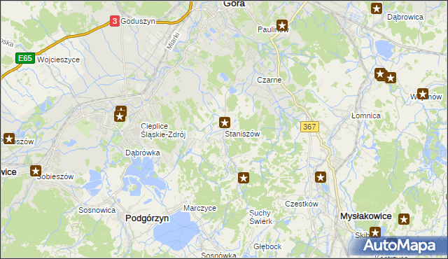 mapa Staniszów, Staniszów na mapie Targeo