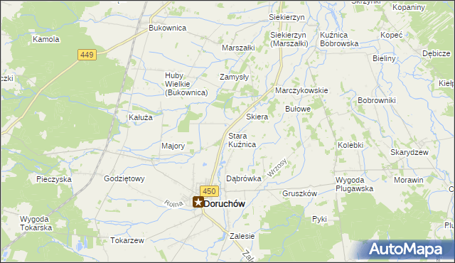 mapa Stara Kuźnica gmina Doruchów, Stara Kuźnica gmina Doruchów na mapie Targeo