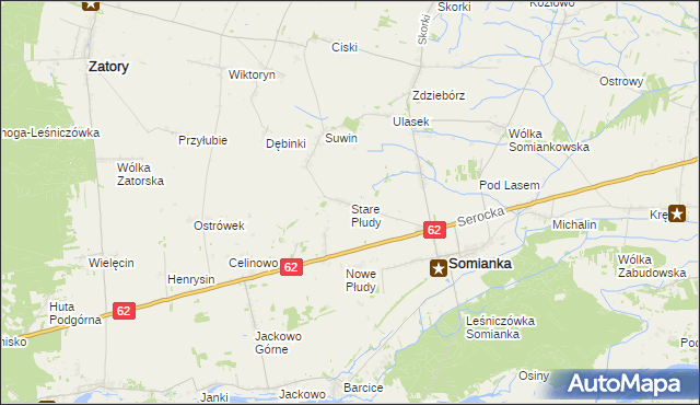 mapa Stare Płudy, Stare Płudy na mapie Targeo