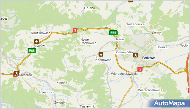 mapa Stare Rochowice, Stare Rochowice na mapie Targeo