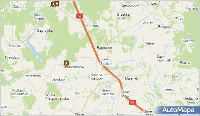 mapa Stare Siekluki, Stare Siekluki na mapie Targeo