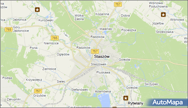 mapa Staszów, Staszów na mapie Targeo