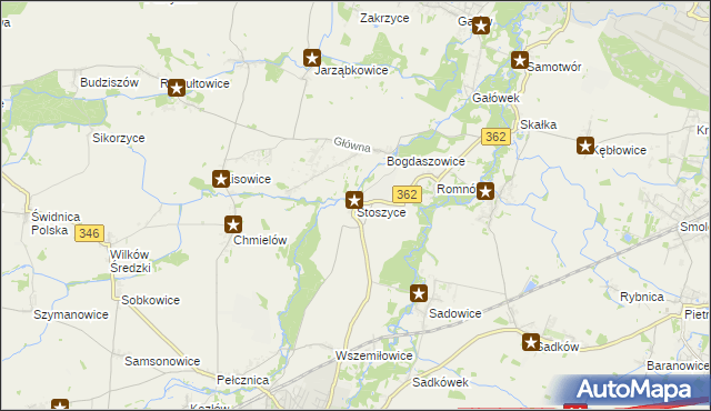 mapa Stoszyce, Stoszyce na mapie Targeo