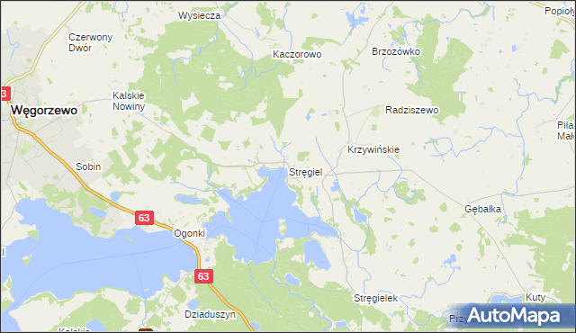 mapa Stręgiel, Stręgiel na mapie Targeo