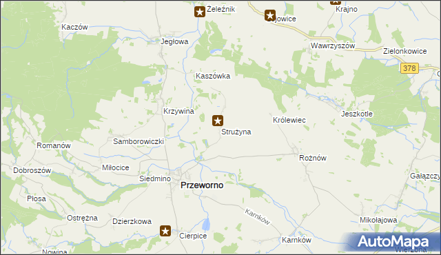 mapa Strużyna gmina Przeworno, Strużyna gmina Przeworno na mapie Targeo