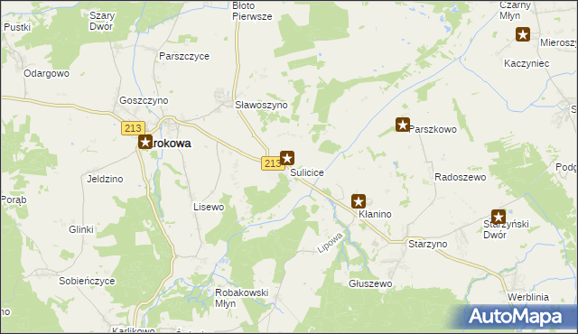 mapa Sulicice, Sulicice na mapie Targeo