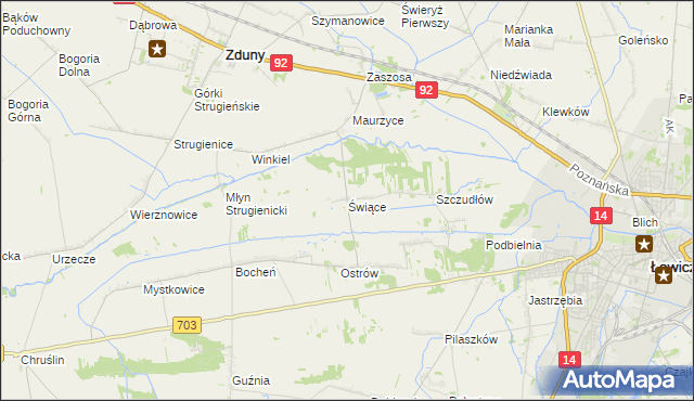 mapa Świące, Świące na mapie Targeo