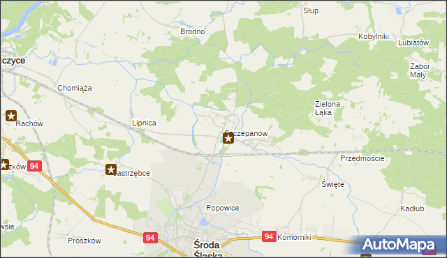 mapa Szczepanów gmina Środa Śląska, Szczepanów gmina Środa Śląska na mapie Targeo