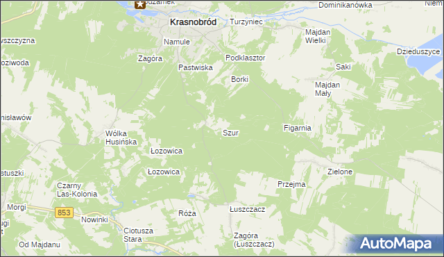 mapa Szur, Szur na mapie Targeo