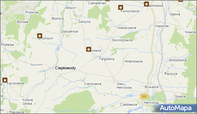 mapa Targowica, Targowica na mapie Targeo