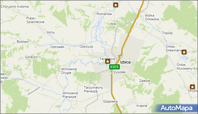 mapa Tarnogóra gmina Izbica, Tarnogóra gmina Izbica na mapie Targeo