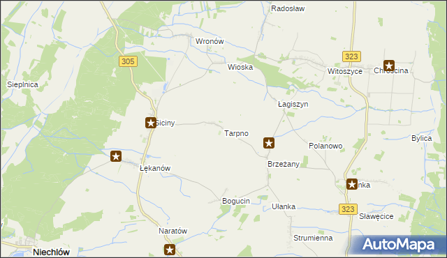mapa Tarpno gmina Niechlów, Tarpno gmina Niechlów na mapie Targeo