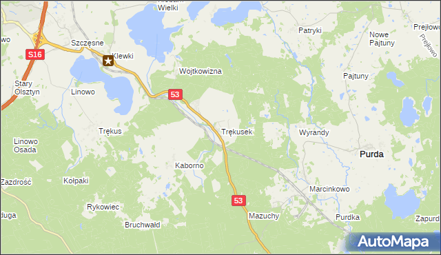 mapa Trękusek, Trękusek na mapie Targeo