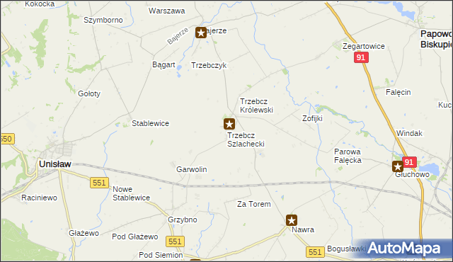 mapa Trzebcz Szlachecki, Trzebcz Szlachecki na mapie Targeo