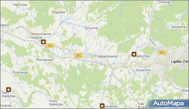 mapa Trzebieszowice, Trzebieszowice na mapie Targeo