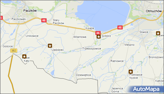 mapa Trzeboszowice, Trzeboszowice na mapie Targeo