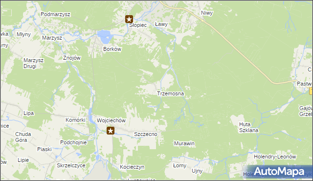 mapa Trzemosna, Trzemosna na mapie Targeo