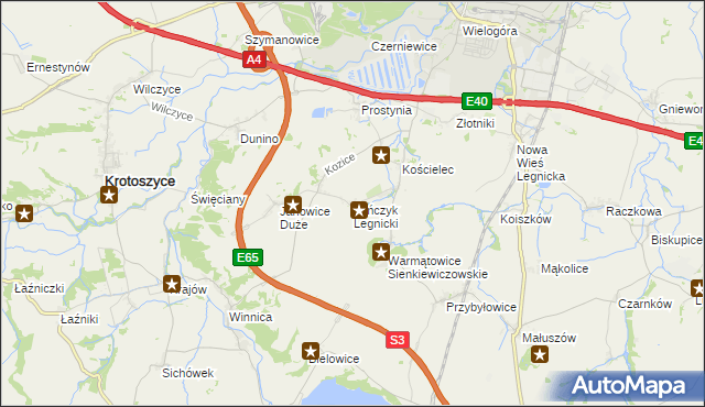 mapa Tyńczyk Legnicki, Tyńczyk Legnicki na mapie Targeo