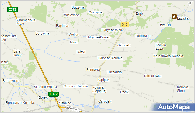 mapa Udrycze-Kolonia, Udrycze-Kolonia na mapie Targeo