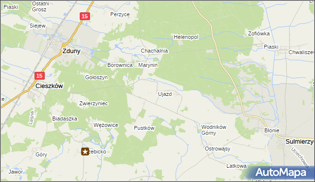 mapa Ujazd gmina Cieszków, Ujazd gmina Cieszków na mapie Targeo