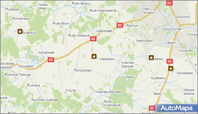 mapa Ujazdowo gmina Ciechanów, Ujazdowo gmina Ciechanów na mapie Targeo