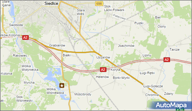 mapa Ujrzanów, Ujrzanów na mapie Targeo